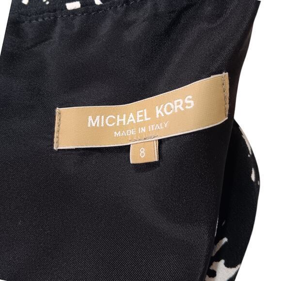 MICHAEL KORS COLLECTION‎ Dress Size 8 Black and White Abstract Made in Italy - Picture 7 of 11